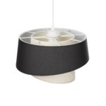 GLOBOSTAR® ALINA 203-0131 Μοντέρνο Κρεμαστό Φωτιστικό Οροφής με Ντουί 1 x E27 AC 220-240V IP20 - Μαύρο & Μπεζ - Μ30 x Π30 x Υ20cm - Image 7