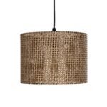 GLOBOSTAR® CLAIRIE 203-0132 Μοντέρνο Κρεμαστό Φωτιστικό Οροφής με Ντουί 1 x E27 AC 220-240V IP20 - Καφέ - Μ22 x Π22 x Υ18cm - Image 5