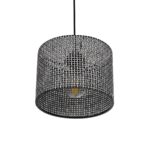 GLOBOSTAR® CLAIRIE 203-0133 Μοντέρνο Κρεμαστό Φωτιστικό Οροφής με Ντουί 1 x E27 AC 220-240V IP20 - Μαύρο & Λευκό - Μ22 x Π22 x Υ18cm - Image 6