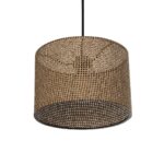 GLOBOSTAR® CLAIRIE 203-0135 Μοντέρνο Κρεμαστό Φωτιστικό Οροφής με Ντουί 1 x E27 AC 220-240V IP20 - Καφέ - Μ30 x Π30 x Υ22cm - Image 6