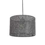 GLOBOSTAR® CLAIRIE 203-0136 Μοντέρνο Κρεμαστό Φωτιστικό Οροφής με Ντουί 1 x E27 AC 220-240V IP20 - Μαύρο & Λευκό - Μ30 x Π30 x Υ22cm