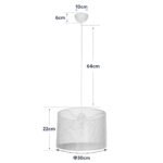 GLOBOSTAR® CLAIRIE 203-0137 Μοντέρνο Κρεμαστό Φωτιστικό Οροφής με Ντουί 1 x E27 AC 220-240V IP20 - Μπεζ - Μ30 x Π30 x Υ22cm - Image 11