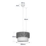 GLOBOSTAR® SISSIE 203-0139 Μοντέρνο Κρεμαστό Φωτιστικό Οροφής με Ντουί 1 x E27 AC 220-240V IP20 - Μαύρο & Λευκό - Μ30 x Π30 x Υ23cm - Image 11