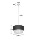 GLOBOSTAR® SISSIE 203-0140 Μοντέρνο Κρεμαστό Φωτιστικό Οροφής με Ντουί 1 x E27 AC 220-240V IP20 - Μαύρο & Μπεζ - Μ30 x Π30 x Υ23cm - Image 11