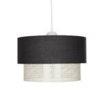 GLOBOSTAR® SISSIE 203-0140 Μοντέρνο Κρεμαστό Φωτιστικό Οροφής με Ντουί 1 x E27 AC 220-240V IP20 - Μαύρο & Μπεζ - Μ30 x Π30 x Υ23cm - Image 5