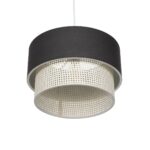 GLOBOSTAR® SISSIE 203-0140 Μοντέρνο Κρεμαστό Φωτιστικό Οροφής με Ντουί 1 x E27 AC 220-240V IP20 - Μαύρο & Μπεζ - Μ30 x Π30 x Υ23cm - Image 6