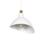 GLOBOSTAR® RIVE 203-0141 Μοντέρνο Κρεμαστό Φωτιστικό Οροφής με Ντουί 1 x E27 AC 220-240V IP20 - Λευκό & Χρυσό - Μ22 x Π20 x Υ22cm