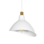 GLOBOSTAR® RIVE 203-0141 Μοντέρνο Κρεμαστό Φωτιστικό Οροφής με Ντουί 1 x E27 AC 220-240V IP20 - Λευκό & Χρυσό - Μ22 x Π20 x Υ22cm - Image 5