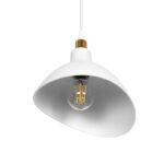 GLOBOSTAR® RIVE 203-0141 Μοντέρνο Κρεμαστό Φωτιστικό Οροφής με Ντουί 1 x E27 AC 220-240V IP20 - Λευκό & Χρυσό - Μ22 x Π20 x Υ22cm - Image 6