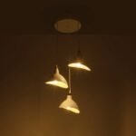 GLOBOSTAR® RIVE 203-0142 Μοντέρνο Κρεμαστό Φωτιστικό Οροφής με Ντουί 3 x E27 AC 220-240V IP20 - Λευκό & Χρυσό - Μ40 x Π40 x Υ65cm - Image 3