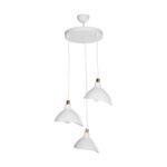 GLOBOSTAR® RIVE 203-0142 Μοντέρνο Κρεμαστό Φωτιστικό Οροφής με Ντουί 3 x E27 AC 220-240V IP20 - Λευκό & Χρυσό - Μ40 x Π40 x Υ65cm - Image 4