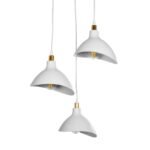 GLOBOSTAR® RIVE 203-0142 Μοντέρνο Κρεμαστό Φωτιστικό Οροφής με Ντουί 3 x E27 AC 220-240V IP20 - Λευκό & Χρυσό - Μ40 x Π40 x Υ65cm - Image 7