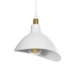 GLOBOSTAR® RIVE 203-0142 Μοντέρνο Κρεμαστό Φωτιστικό Οροφής με Ντουί 3 x E27 AC 220-240V IP20 - Λευκό & Χρυσό - Μ40 x Π40 x Υ65cm - Image 8