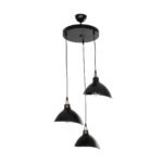 GLOBOSTAR® RIVE 203-0144 Μοντέρνο Κρεμαστό Φωτιστικό Οροφής με Ντουί 3 x E27 AC 220-240V IP20 - Μάυρο & Χάλκινο - Μ40 x Π40 x Υ65cm - Image 4