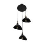 GLOBOSTAR® RIVE 203-0144 Μοντέρνο Κρεμαστό Φωτιστικό Οροφής με Ντουί 3 x E27 AC 220-240V IP20 - Μάυρο & Χάλκινο - Μ40 x Π40 x Υ65cm - Image 5