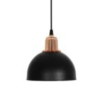 GLOBOSTAR® ΗUT 203-0145 Μοντέρνο Κρεμαστό Φωτιστικό Οροφής με Ντουί 1 x E27 AC 220-240V IP20 - Μάυρο & Χάλκινο - Μ18 x Π18 x Υ18cm - Image 5