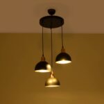 GLOBOSTAR® ΗUT 203-0146 Μοντέρνο Κρεμαστό Φωτιστικό Οροφής με Ντουί 3 x E27 AC 220-240V IP20 - Μάυρο & Χάλκινο - Μ40 x Π40 x Υ40cm - Image 3