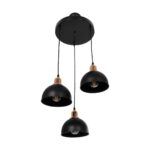 GLOBOSTAR® ΗUT 203-0146 Μοντέρνο Κρεμαστό Φωτιστικό Οροφής με Ντουί 3 x E27 AC 220-240V IP20 - Μάυρο & Χάλκινο - Μ40 x Π40 x Υ40cm - Image 5