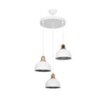 GLOBOSTAR® ΗUT 203-0148 Μοντέρνο Κρεμαστό Φωτιστικό Οροφής με Ντουί 3 x E27 AC 220-240V IP20 - Λευκό & Χρυσό - Μ40 x Π40 x Υ40cm