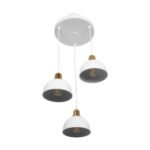 GLOBOSTAR® ΗUT 203-0148 Μοντέρνο Κρεμαστό Φωτιστικό Οροφής με Ντουί 3 x E27 AC 220-240V IP20 - Λευκό & Χρυσό - Μ40 x Π40 x Υ40cm - Image 5