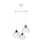 GLOBOSTAR® ΗUT 203-0148 Μοντέρνο Κρεμαστό Φωτιστικό Οροφής με Ντουί 3 x E27 AC 220-240V IP20 - Λευκό & Χρυσό - Μ40 x Π40 x Υ40cm - Image 6