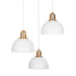 GLOBOSTAR® ΗUT 203-0148 Μοντέρνο Κρεμαστό Φωτιστικό Οροφής με Ντουί 3 x E27 AC 220-240V IP20 - Λευκό & Χρυσό - Μ40 x Π40 x Υ40cm - Image 7