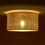 GLOBOSTAR® CILIO 203-0156 Μοντέρνο Φωτιστικό Οροφής με Ντουί 1 x E27 AC 220-240V IP20 - Καφέ - Μ38 x Π38 x Υ23cm - Image 3