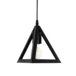 GLOBOSTAR® TRIANGLE 203-0159 Μοντέρνο Κρεμαστό Φωτιστικό Οροφής με Ντουί 1 x E27 AC 220-240V IP20 - Μάυρο - Μ24 x Π24 x Υ22cm - Image 5
