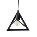 GLOBOSTAR® TRIANGLE 203-0159 Μοντέρνο Κρεμαστό Φωτιστικό Οροφής με Ντουί 1 x E27 AC 220-240V IP20 - Μάυρο - Μ24 x Π24 x Υ22cm - Image 6
