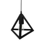 GLOBOSTAR® TRIANGLE 203-0159 Μοντέρνο Κρεμαστό Φωτιστικό Οροφής με Ντουί 1 x E27 AC 220-240V IP20 - Μάυρο - Μ24 x Π24 x Υ22cm - Image 7