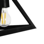 GLOBOSTAR® TRIANGLE 203-0159 Μοντέρνο Κρεμαστό Φωτιστικό Οροφής με Ντουί 1 x E27 AC 220-240V IP20 - Μάυρο - Μ24 x Π24 x Υ22cm - Image 8