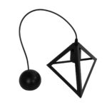 GLOBOSTAR® TRIANGLE 203-0159 Μοντέρνο Κρεμαστό Φωτιστικό Οροφής με Ντουί 1 x E27 AC 220-240V IP20 - Μάυρο - Μ24 x Π24 x Υ22cm - Image 10
