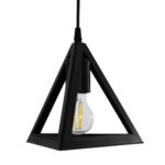 GLOBOSTAR® TRIANGLE 203-0160 Μοντέρνο Κρεμαστό Φωτιστικό Οροφής με Ντουί 3 x E27 AC 220-240V IP20 - Μάυρο - Μ67 x Π67 x Υ50cm - Image 8