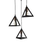 GLOBOSTAR® TRIANGLE 203-0162 Μοντέρνο Κρεμαστό Φωτιστικό Οροφής με Ντουί 3 x E27 AC 220-240V IP20 - Μάυρο & Χάλκινο - Μ67 x Π67 x Υ50cm - Image 7