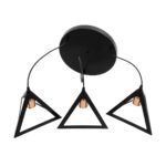 GLOBOSTAR® TRIANGLE 203-0162 Μοντέρνο Κρεμαστό Φωτιστικό Οροφής με Ντουί 3 x E27 AC 220-240V IP20 - Μάυρο & Χάλκινο - Μ67 x Π67 x Υ50cm - Image 10