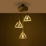 GLOBOSTAR® TRIANGLE 203-0164 Μοντέρνο Κρεμαστό Φωτιστικό Οροφής με Ντουί 3 x E27 AC 220-240V IP20 - Λευκό - Μ67 x Π67 x Υ50cm - Image 3