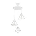 GLOBOSTAR® TRIANGLE 203-0164 Μοντέρνο Κρεμαστό Φωτιστικό Οροφής με Ντουί 3 x E27 AC 220-240V IP20 - Λευκό - Μ67 x Π67 x Υ50cm - Image 4