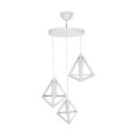 GLOBOSTAR® TRIANGLE 203-0164 Μοντέρνο Κρεμαστό Φωτιστικό Οροφής με Ντουί 3 x E27 AC 220-240V IP20 - Λευκό - Μ67 x Π67 x Υ50cm - Image 6