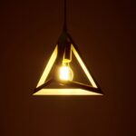 GLOBOSTAR® TRIANGLE 203-0165 Μοντέρνο Κρεμαστό Φωτιστικό Οροφής με Ντουί 1 x E27 AC 220-240V IP20 - Λευκό & Χάλκινο - Μ24 x Π24 x Υ22cm - Image 3