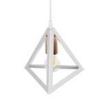 GLOBOSTAR® TRIANGLE 203-0165 Μοντέρνο Κρεμαστό Φωτιστικό Οροφής με Ντουί 1 x E27 AC 220-240V IP20 - Λευκό & Χάλκινο - Μ24 x Π24 x Υ22cm - Image 7