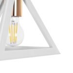 GLOBOSTAR® TRIANGLE 203-0165 Μοντέρνο Κρεμαστό Φωτιστικό Οροφής με Ντουί 1 x E27 AC 220-240V IP20 - Λευκό & Χάλκινο - Μ24 x Π24 x Υ22cm - Image 8
