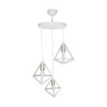 GLOBOSTAR® TRIANGLE 203-0166 Μοντέρνο Κρεμαστό Φωτιστικό Οροφής με Ντουί 3 x E27 AC 220-240V IP20 - Λευκό & Χρυσό - Μ67 x Π67 x Υ50cm - Image 6