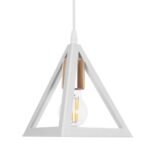 GLOBOSTAR® TRIANGLE 203-0166 Μοντέρνο Κρεμαστό Φωτιστικό Οροφής με Ντουί 3 x E27 AC 220-240V IP20 - Λευκό & Χρυσό - Μ67 x Π67 x Υ50cm - Image 8