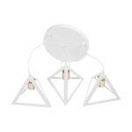 GLOBOSTAR® TRIANGLE 203-0166 Μοντέρνο Κρεμαστό Φωτιστικό Οροφής με Ντουί 3 x E27 AC 220-240V IP20 - Λευκό & Χρυσό - Μ67 x Π67 x Υ50cm - Image 10