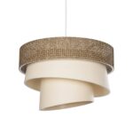 GLOBOSTAR® SIERA 203-0169 Μοντέρνο Κρεμαστό Φωτιστικό Οροφής με Ντουί 1 x E27 AC 220-240V IP20 - Καφέ & Μπεζ - Μ38 x Π38 x Υ26cm