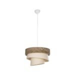 GLOBOSTAR® SIERA 203-0169 Μοντέρνο Κρεμαστό Φωτιστικό Οροφής με Ντουί 1 x E27 AC 220-240V IP20 - Καφέ & Μπεζ - Μ38 x Π38 x Υ26cm - Image 4