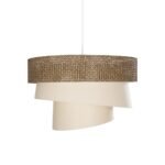 GLOBOSTAR® SIERA 203-0169 Μοντέρνο Κρεμαστό Φωτιστικό Οροφής με Ντουί 1 x E27 AC 220-240V IP20 - Καφέ & Μπεζ - Μ38 x Π38 x Υ26cm - Image 5