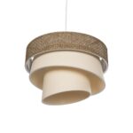 GLOBOSTAR® SIERA 203-0169 Μοντέρνο Κρεμαστό Φωτιστικό Οροφής με Ντουί 1 x E27 AC 220-240V IP20 - Καφέ & Μπεζ - Μ38 x Π38 x Υ26cm - Image 6