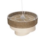 GLOBOSTAR® SIERA 203-0169 Μοντέρνο Κρεμαστό Φωτιστικό Οροφής με Ντουί 1 x E27 AC 220-240V IP20 - Καφέ & Μπεζ - Μ38 x Π38 x Υ26cm - Image 7