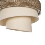 GLOBOSTAR® SIERA 203-0169 Μοντέρνο Κρεμαστό Φωτιστικό Οροφής με Ντουί 1 x E27 AC 220-240V IP20 - Καφέ & Μπεζ - Μ38 x Π38 x Υ26cm - Image 8